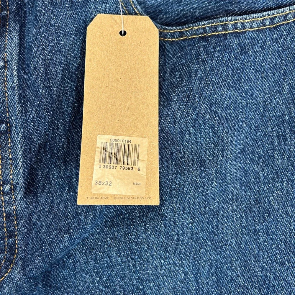 Levis 501 Original Mens 36x32 Dark Wash Blue Straight Leg Button Fly Jeans‎ New